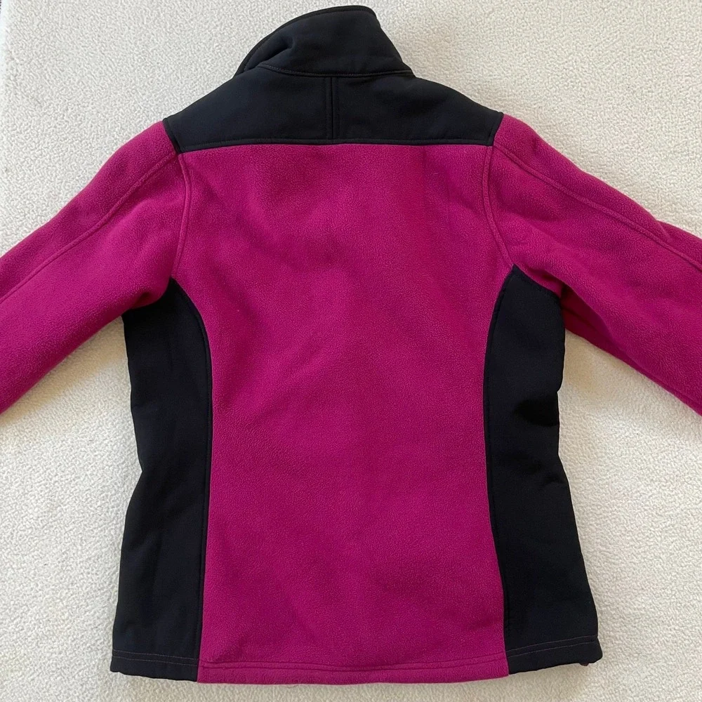 LL Bean‎ Womens Small Fleece Jacket Pink Polartec Full Zip Mock Neck 0FJW2